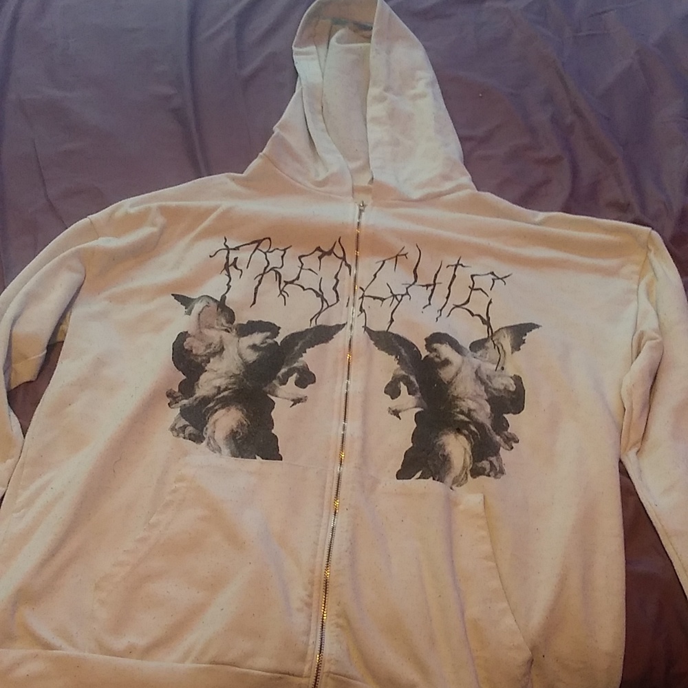 A white vintage jacket zip up